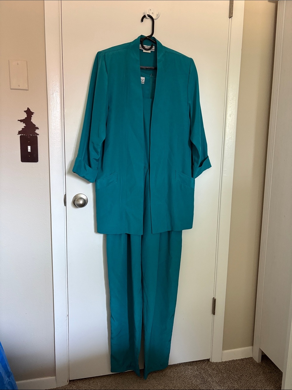 VINTAGE 80ās Two piece Women's Pant Suit - Teal